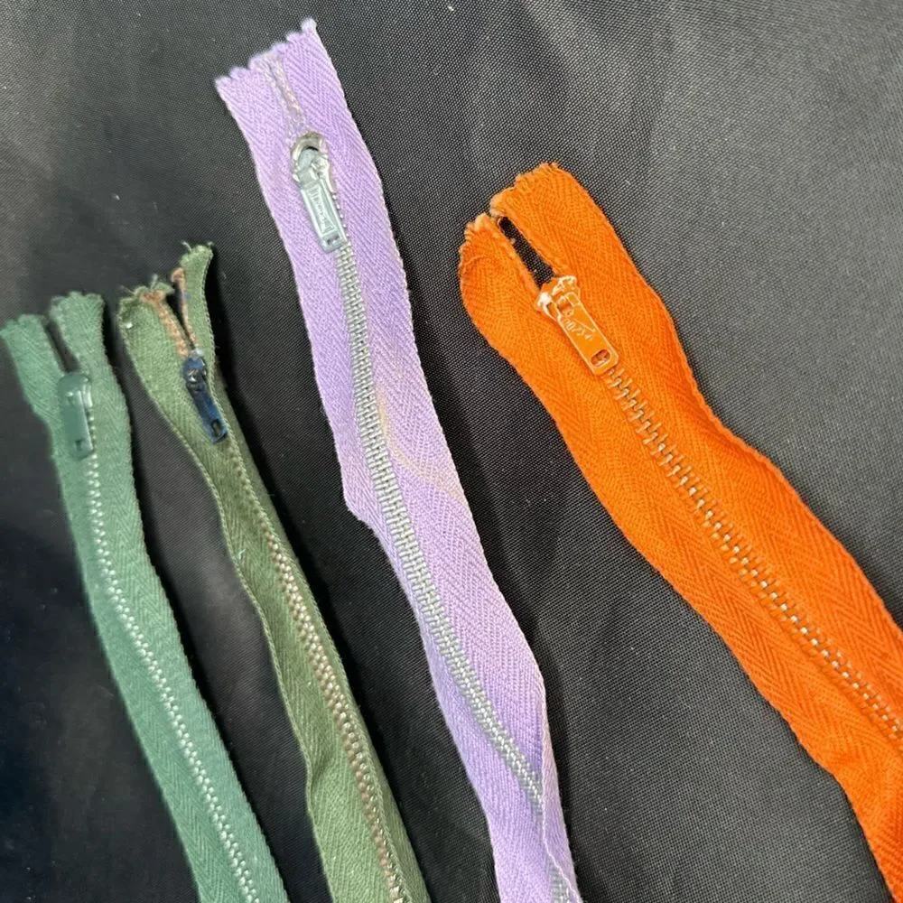 Vintage Selection of various colored Zips for Dressmaking/Tayloring